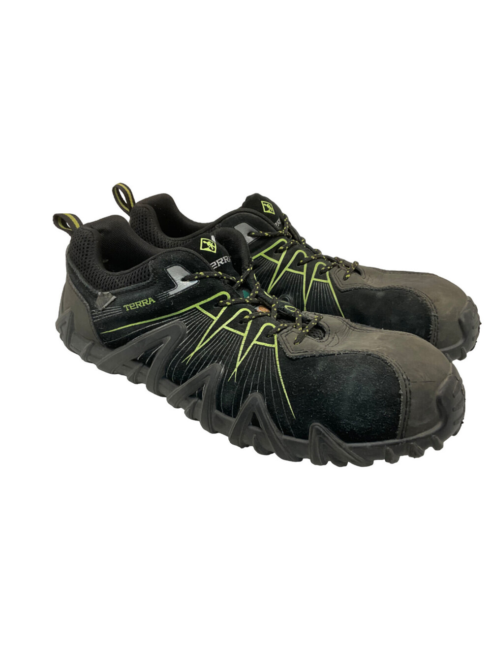 Terra Men's Spider 3.0 Composite Toe Work Shoes Black/Green Size 12M